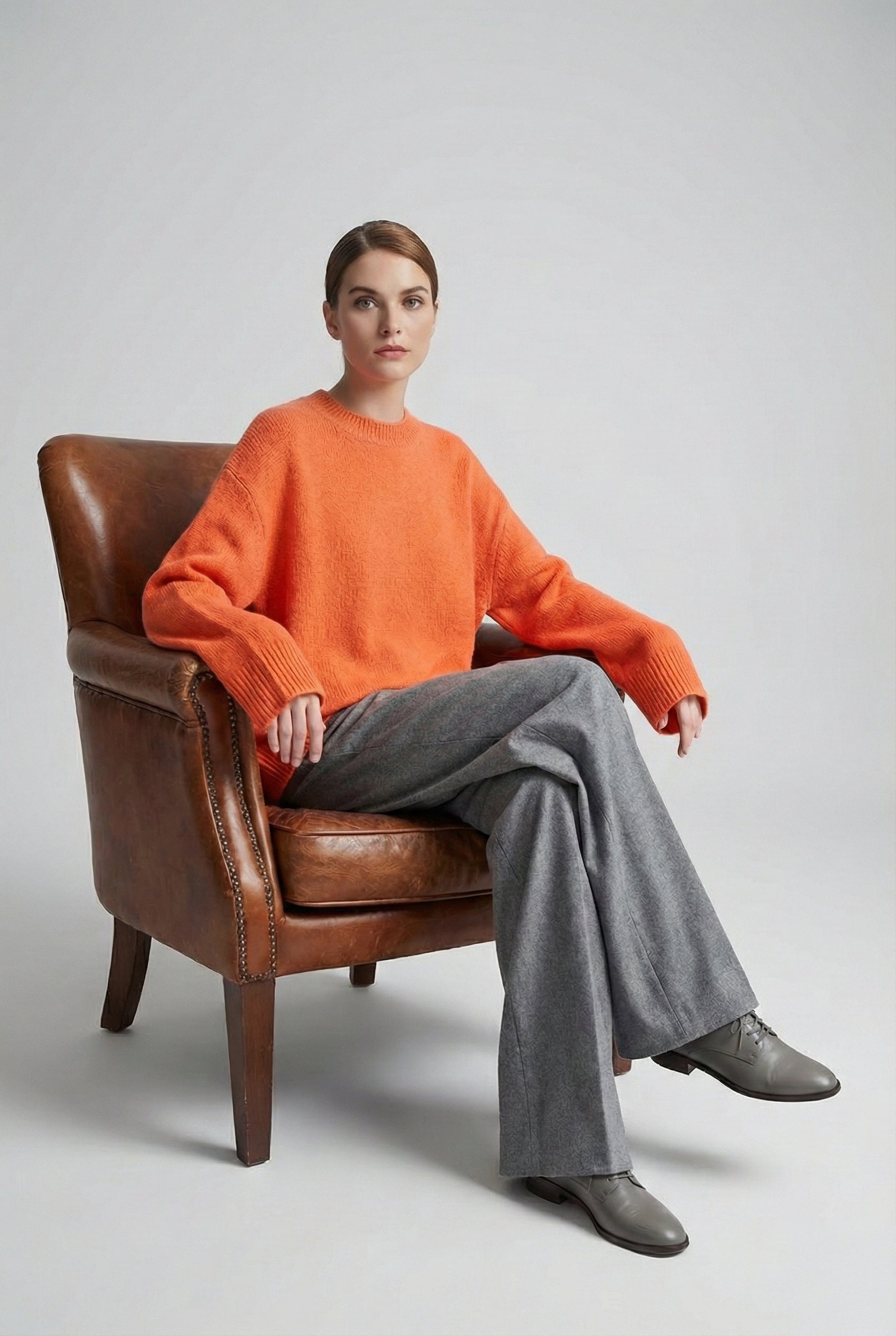 Lux Wool Cashmere Oversized Crewneck Sweater - Breathable & Warm