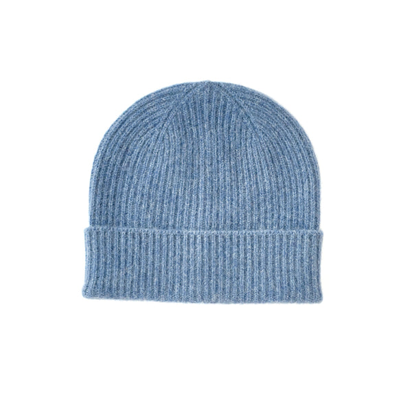 Cashmere rib knit beanie