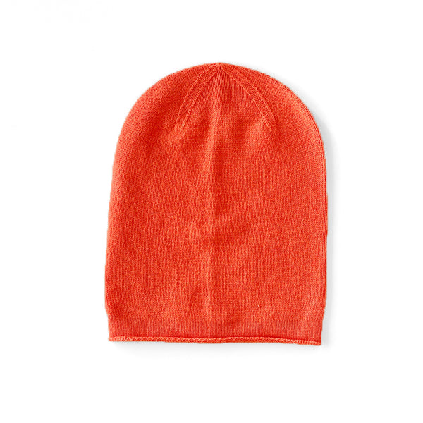 Cashmere roll edge beanie