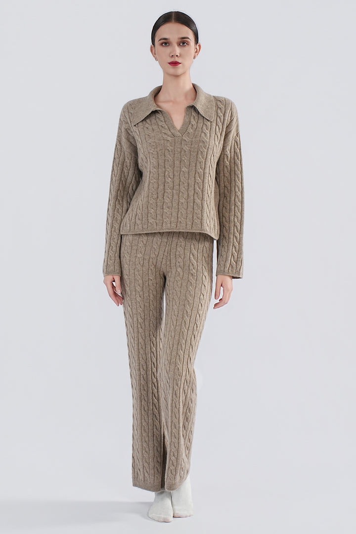 The 100% Cashmere Cable-Knit Polo Set | Limited Pre-Order,new year,christmas,2026